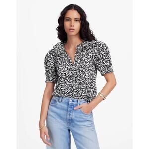 Madewell Ruffled Button Front Floral Top US Women's XS New